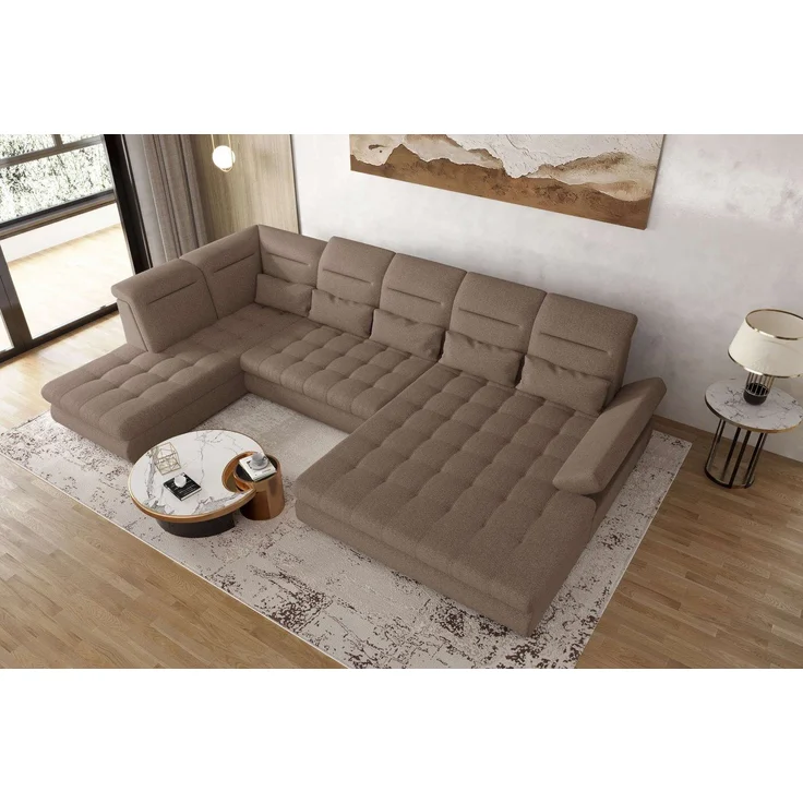 99rooms Toscana Wohnlandschaft Velours VOGUE Antilope Rechts – Bild 2