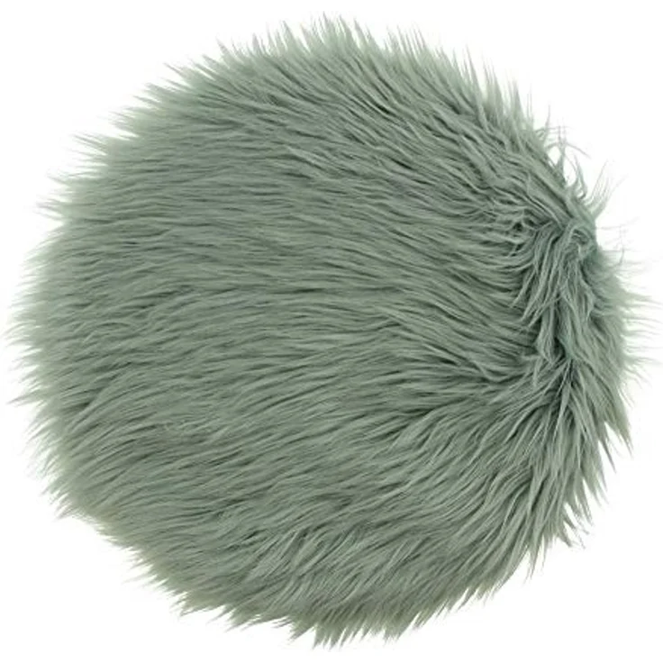 Dekofell "Aqua" Kunstfell Deko Dekoration Felloptik Sitzkissen rund – Bild 1