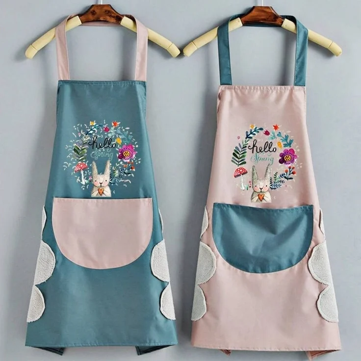 Blusmart Kochschürze 2 Stück Schürzen Frauen wasserdichte Küchenschürze mit Taschen, (Ölfeste Schürze, BBQ Schürze, Frauen Schürze, 2-tlg, Kochschürze), für Küche Garten BBQ Chef Kellner Bäcker – Bild 1