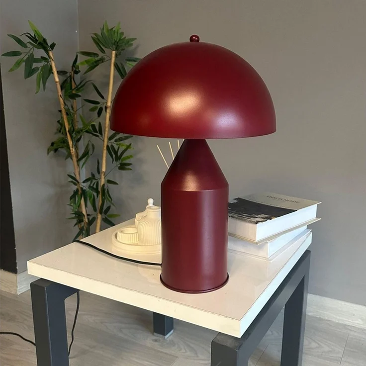 Bamyum Tischleuchte Nachttischlampe mit Kabel Lipeo Metall Pilz Lampe, ohne Leuchtmittel – Bild 4