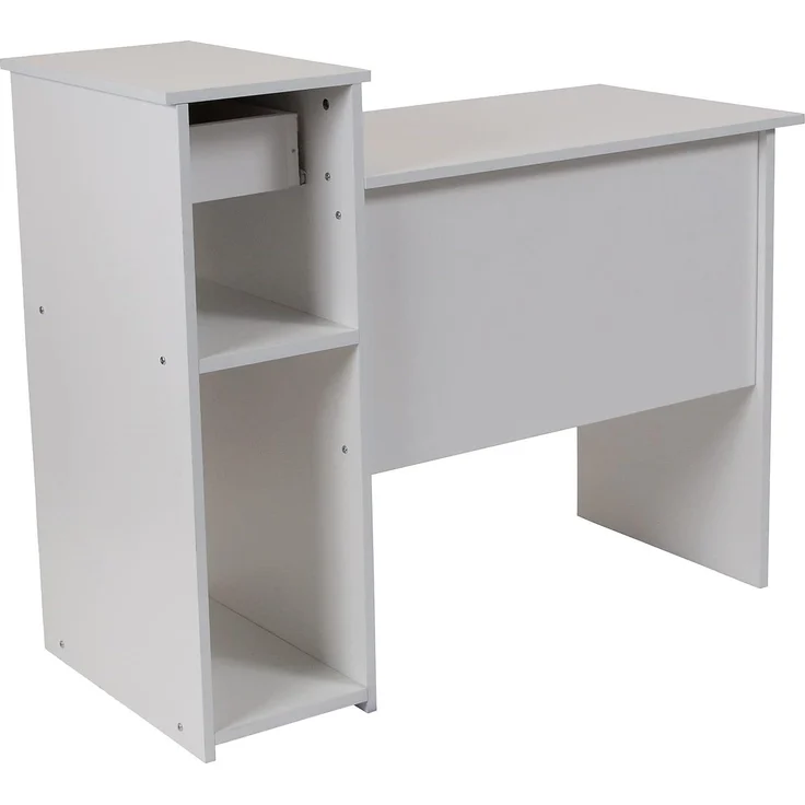 Flash Furniture Highland Park Computertisch mit Regalböden und Schubladen, Weiß – Bild 5