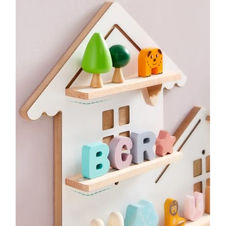 SONGMICS Regal für Toniebox, Wandregal für 35 Figuren, Kinderregal, einfache Montage, Kinderzimmer, Wohnzimmer, wolkenweiß GKR801W10 – Bild 8