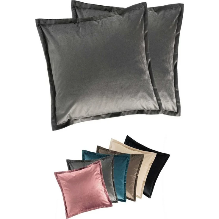 MOON Heimtextilien Kissenhülle 2er Pack 40x40 cm Kissenbezug edle Samt Optik Moon Flora – Bild 1