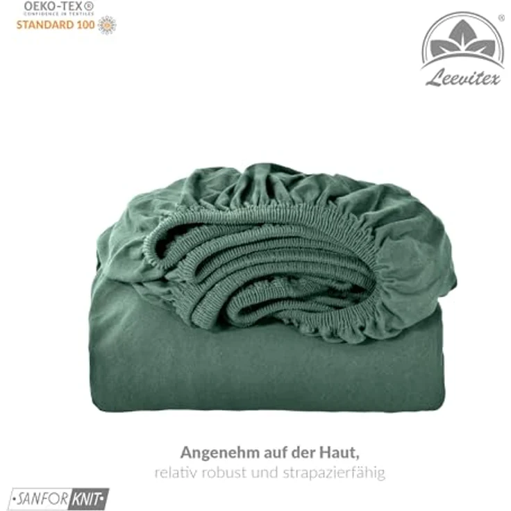 leevitex® Spannbettlaken Luxus Elasthan Jersey Spannbettlaken, Gummizug: Rundum-Gummizug – Bild 7