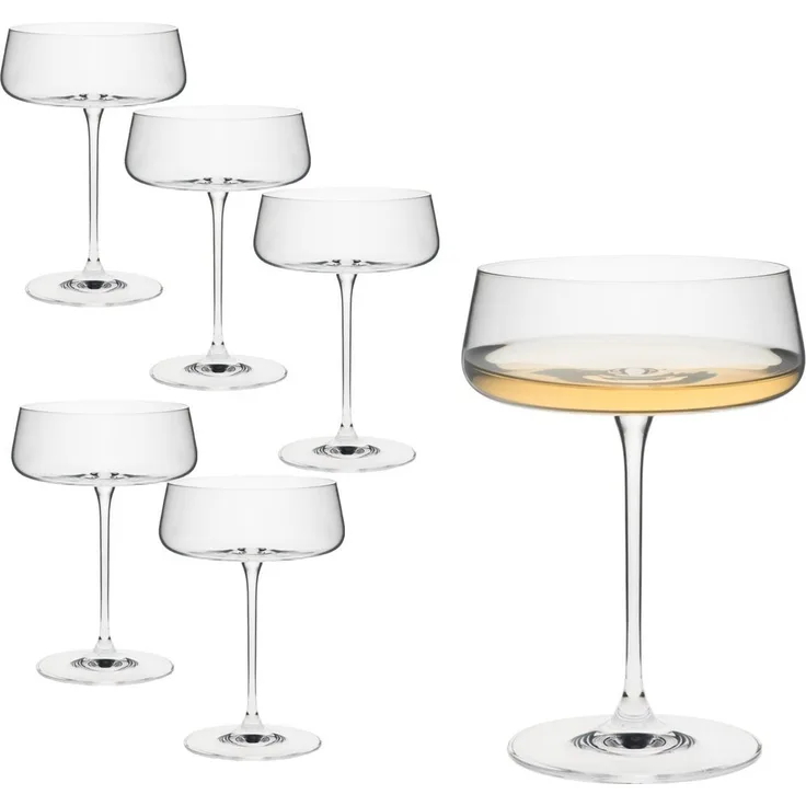 Rona Mode Champagner Schale 425 ml 6er Set moderne Sektschalen