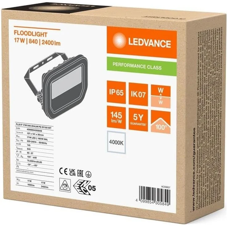 LEDVANCE FLOODLIGHT FL 20 P 17W 2K4LM 840 PS SY100 WT – Bild 2