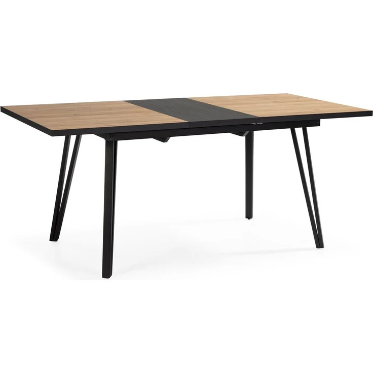 Calicosy Ausziehbarer Tisch von 140 bis 180 cm mit schwarzen Metallbeinen - CLEO - Helles Holz – Bild 4