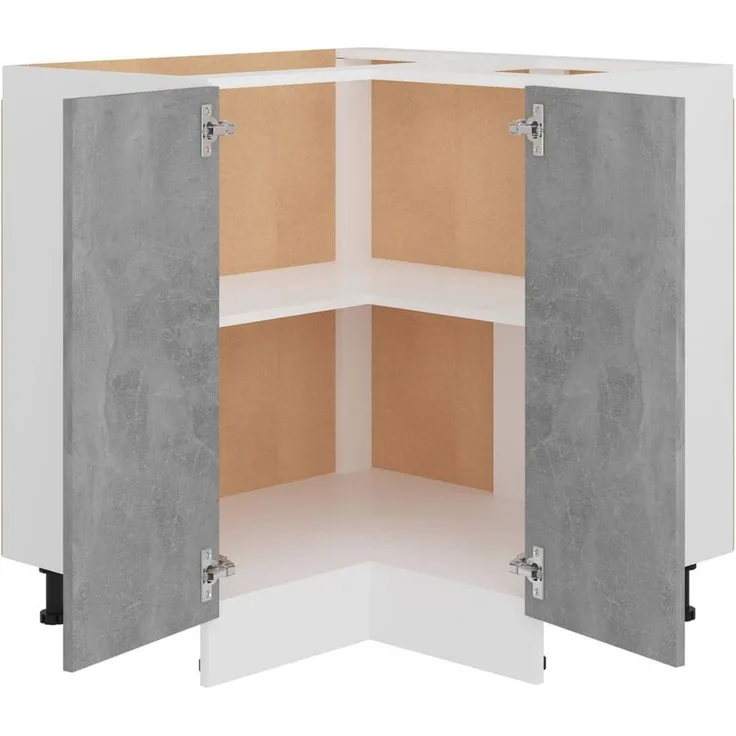 DOTMALL Eckunterschrank Eckunterschrank Lyon Betongrau 75,5x75,5x81,5 cm Holzwerkstoff