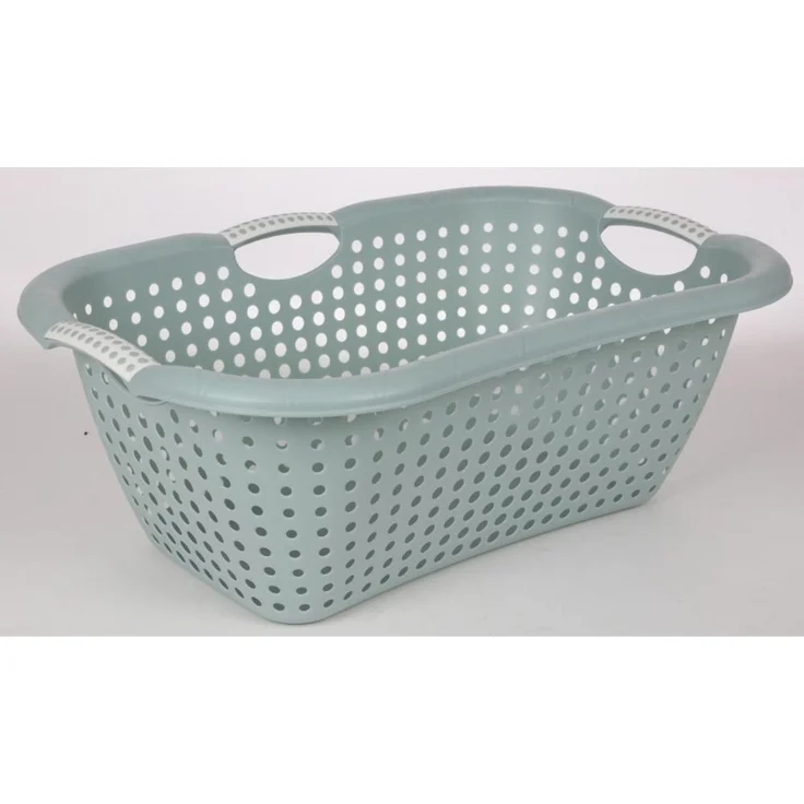 8x Wäschewanne Ergonomica 27L Grün Sammler Box Korb Kunstoff Kleidung Soft Touch – Bild 2