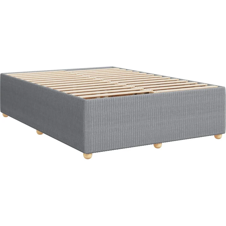vidaXL Boxspringbett mit Matratze Hellgrau 140 x 190 cm Stoff 3451461 – Bild 5