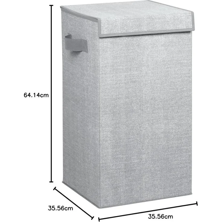 mDesign Wäschekorb Wäschetruhe Wäschebox Deckel Griffe faltbar 2er Set Grau – Bild 2
