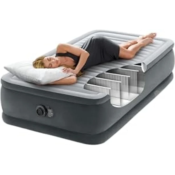 Intex Twin Comfort-Plush Luftbett mit Fiber-Tech RP, aufgeblasene Größe: 99 x 191 x 46 cm (64412ND) – Bild 6