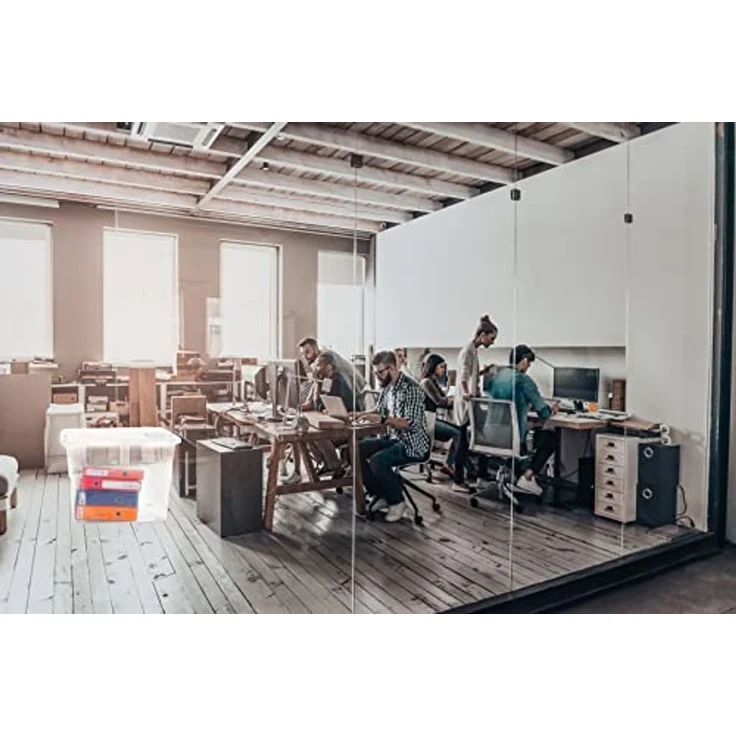 2friends Aufbewahrungsbox 3er XXL Set Aufbewahrungsbox mit Deckel Groß 80l, Plastikbox Kisten (54L x 40B x 45H cm), Rollen + Clip-Griffen - für Büro, Kinderzimmer, Keller & Werkstatt – Bild 6