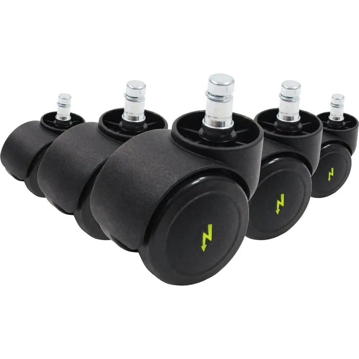hjh OFFICE 619044 5x Elektrisch leitfähige Rollen 10x50 mm Bürostuhl Rollen für harte Böden | Ableitung von statischer Aufladung