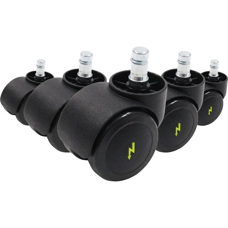 hjh OFFICE 619044 5x Elektrisch leitfähige Rollen 10x50 mm Bürostuhl Rollen für harte Böden | Ableitung von statischer Aufladung – Bild 1