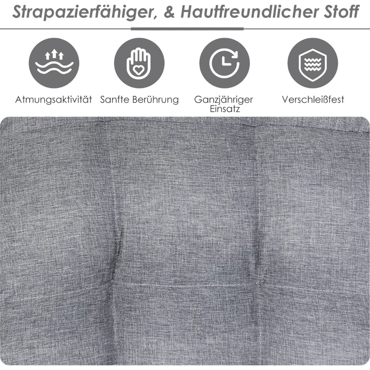 Boden-Klappstuhl 4-Fach Verstellbares Gaming-Bodensofa mit Rückenlehne Grau – Bild 4