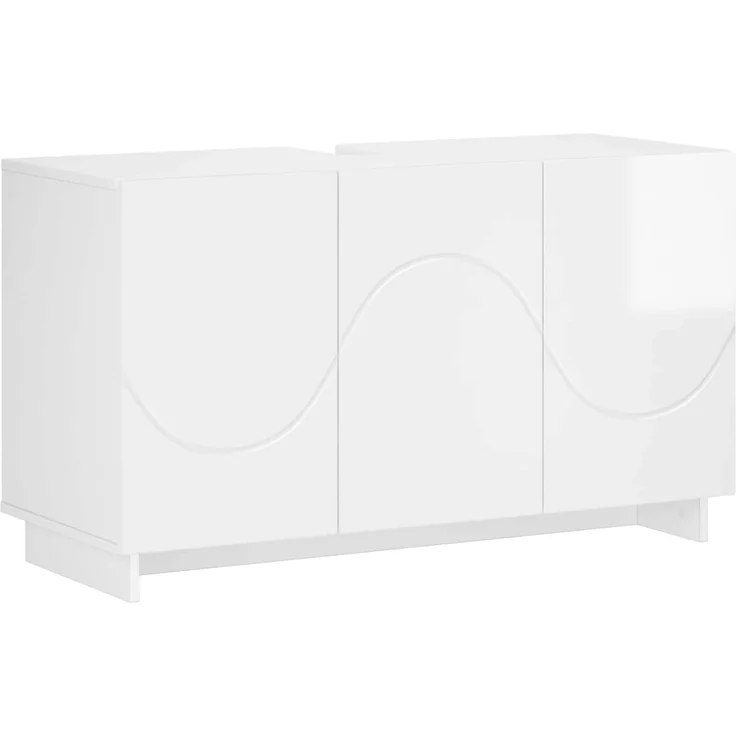 vidaXL Badezimmerschrank-Set 2 stk. Hochglanz Weiß Holzwerkstoff 3433077 – Bild 3
