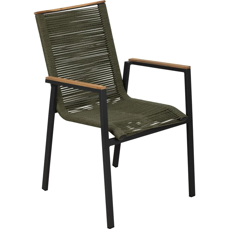 Gardissimo HELENA 6x Alu Stapelsessel mit Rope Bespannung & Teak-Armlehnen – Bild 9