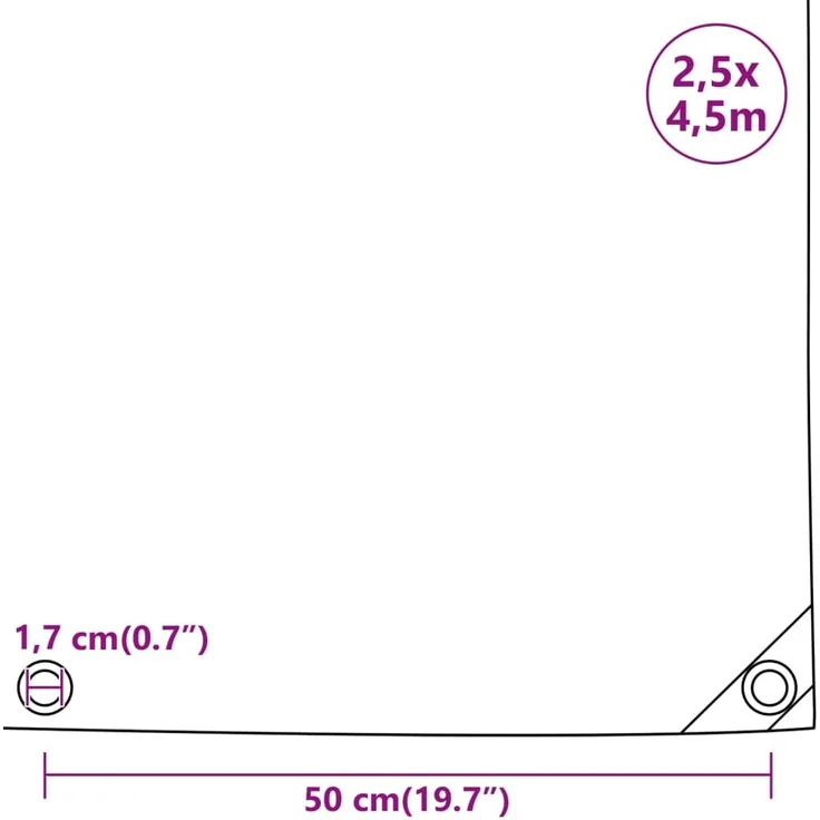 vidaXL Abdeckplane, Canvas mit PVC-Beschichtung grün, 2,5 x 4,5 m, 650 g/m² – Bild 3