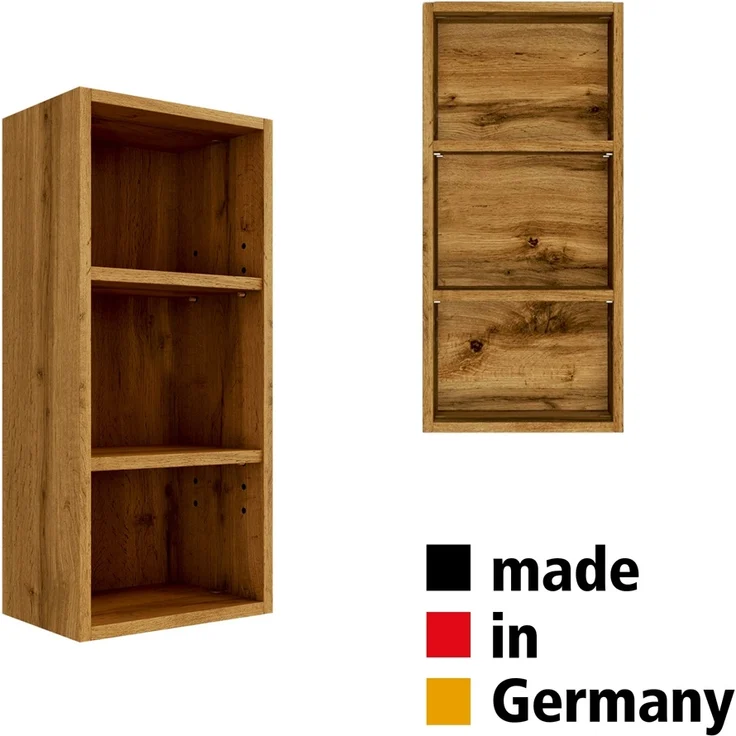 Badmöbel Hängeregal 30 cm breit in Wotan Eiche Nb, B/H/T: ca. 30/64/18 cm – Bild 1