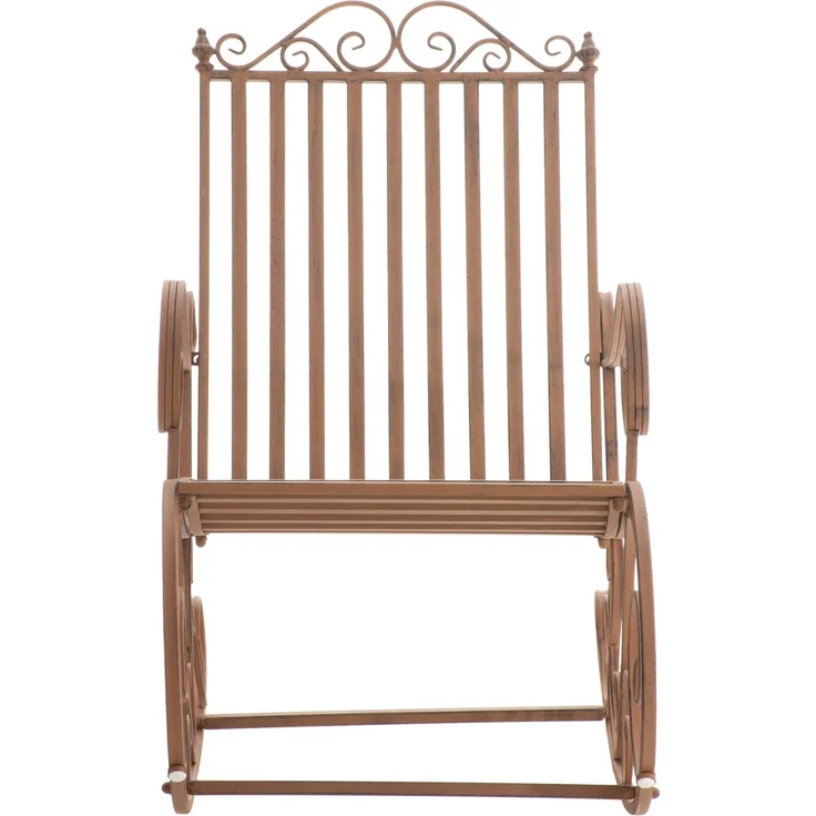 Schaukelstuhl ANNA Antik Outdoor - 56x90x94cm, Metall, Braun | Gartenstuhl Liegestuhl Relaxstuhl Garten Terrasse – Bild 6