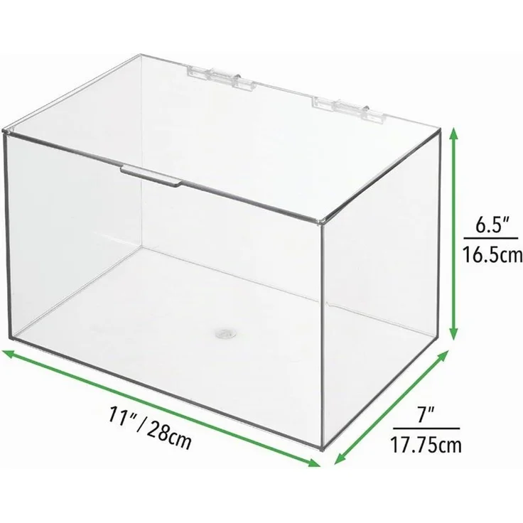 mDesign Kosmetikbox Aufbewahrung Organizer Klappdeckel Kunststoff Transparent – Bild 2