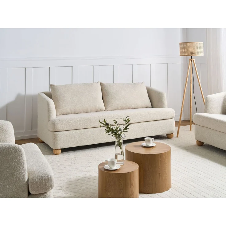 Sofa 3-Sitzer RATTVIK Bouclé Cremeweiß – Bild 3