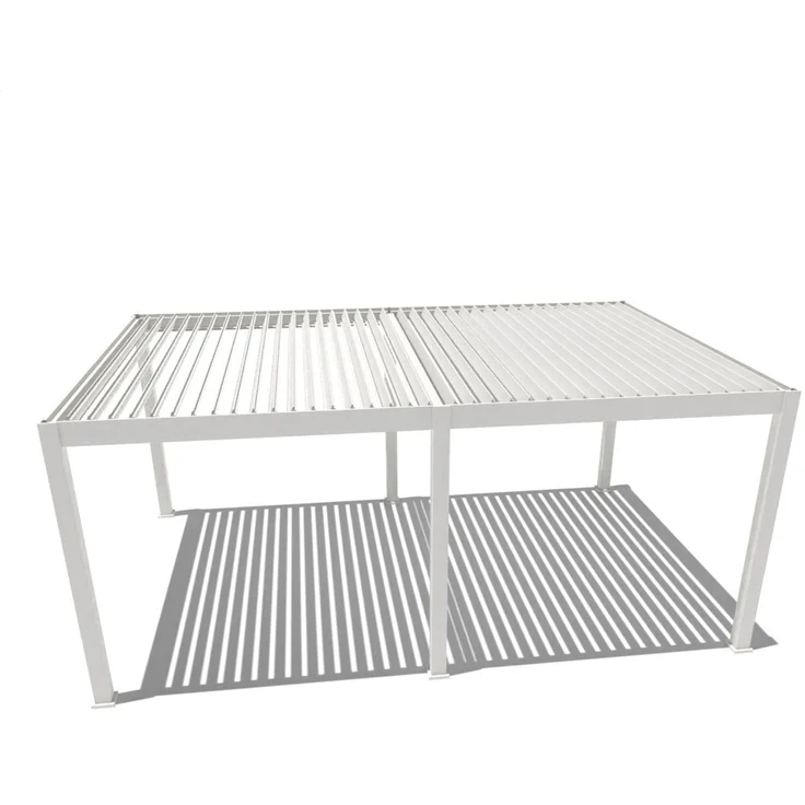 Weide E-Deluxe Plus | elektrische Pergola mit LED | Voll Aluminium | 4 x 6 M | motorisiertes Lamellendach weiß – Bild 8