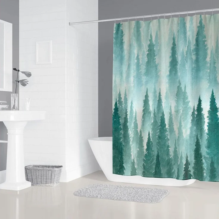 M&W DAS DESIGN Duschvorhang ​​180x200 Shower curtains Anti schimmel Waschbar Duschvorhang – Bild 2