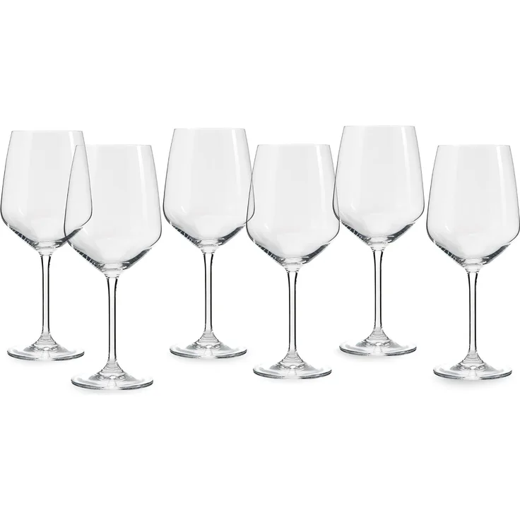 ECHTWERK Rotweinglas Set, ca. 630 ml, 6-tlg, Glas, hochwertig und mit zeitlosem Design