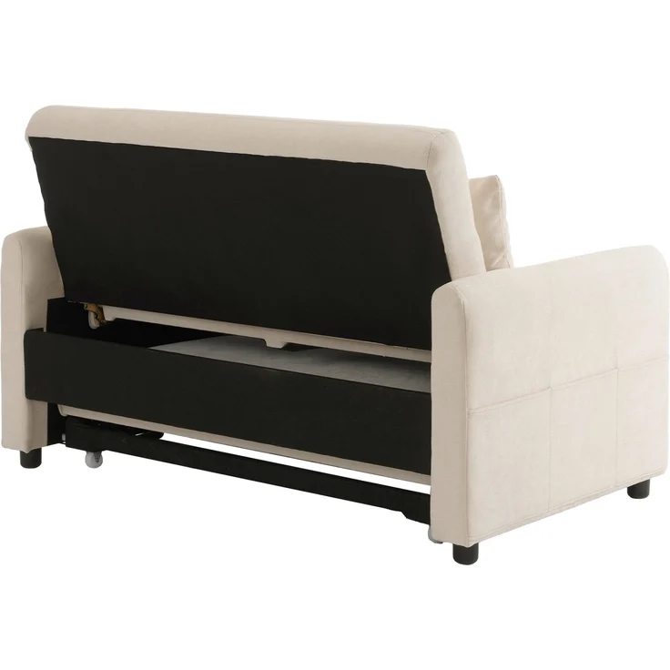 ZUBALIYA Schlafsofa 163x81 cm, mit USB - Anschluss, mit Ausziehbett, mit Chenille - Bezug, mit Samtbezug, mit Schaumstoffpolsterung, Weiß – Bild 22