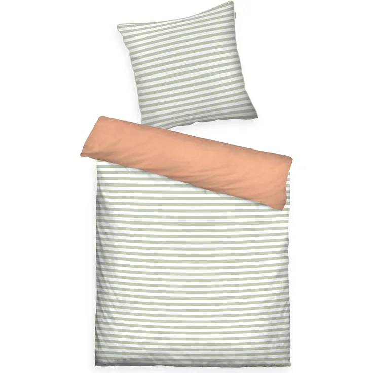 TOM TAILOR HOME Bettwäsche STRIPES WITH A KICK in Gr. 135x200cm oder 155x220cm, Perkal, 2 teilig, new bedroom, farbige Paspel am Kissen