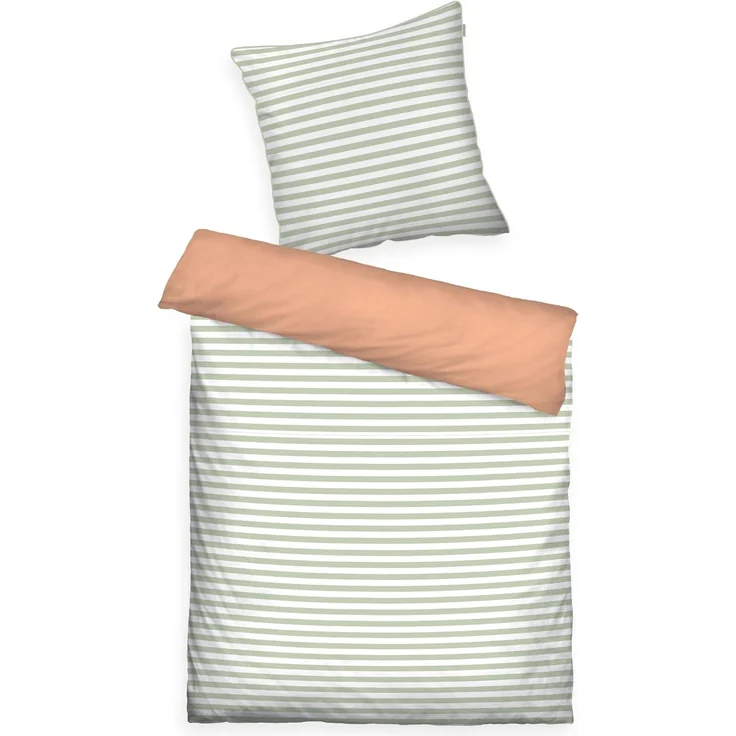 TOM TAILOR HOME Bettwäsche STRIPES WITH A KICK in Gr. 135x200cm oder 155x220cm, Perkal, 2 teilig, new bedroom, farbige Paspel am Kissen – Bild 1