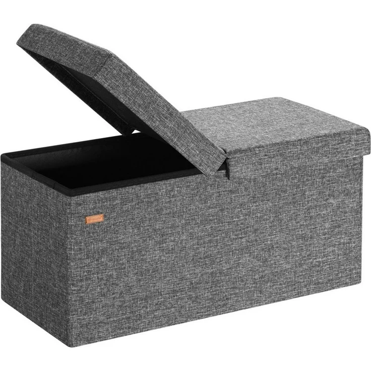 Sitztruhe faltbar Aufbewahrungsbox Truhenbank Sitzbank Sitzhocker Truhe Bank grau – Bild 5