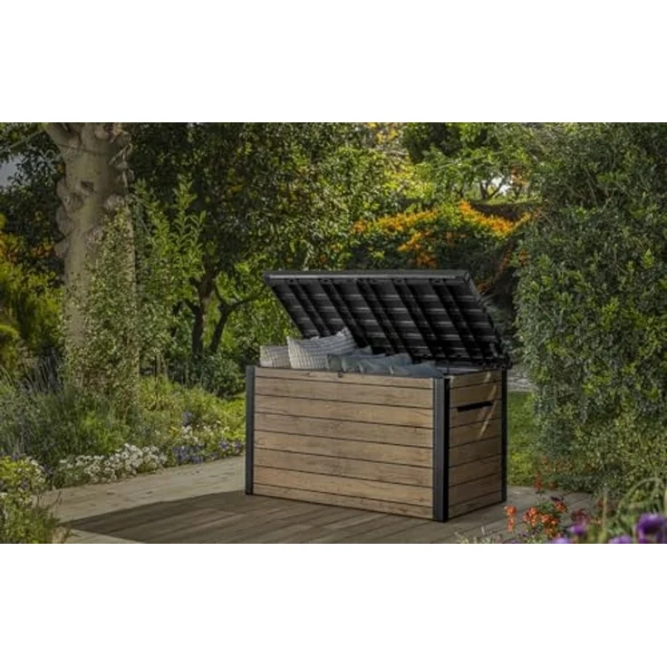 Keter Gartenbox "Ontario" 870L in Holzoptik 147x83x86 cm mit Gasdruckfedern – Bild 3