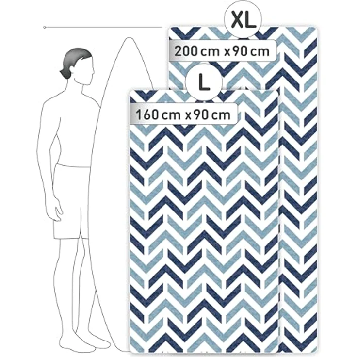 Fit-Flip Strandtuch XXL Mikrofaser, leicht und schnelltrocknend, 100% recyceltes Badetuch (Arrows 200x90cm) – Bild 4