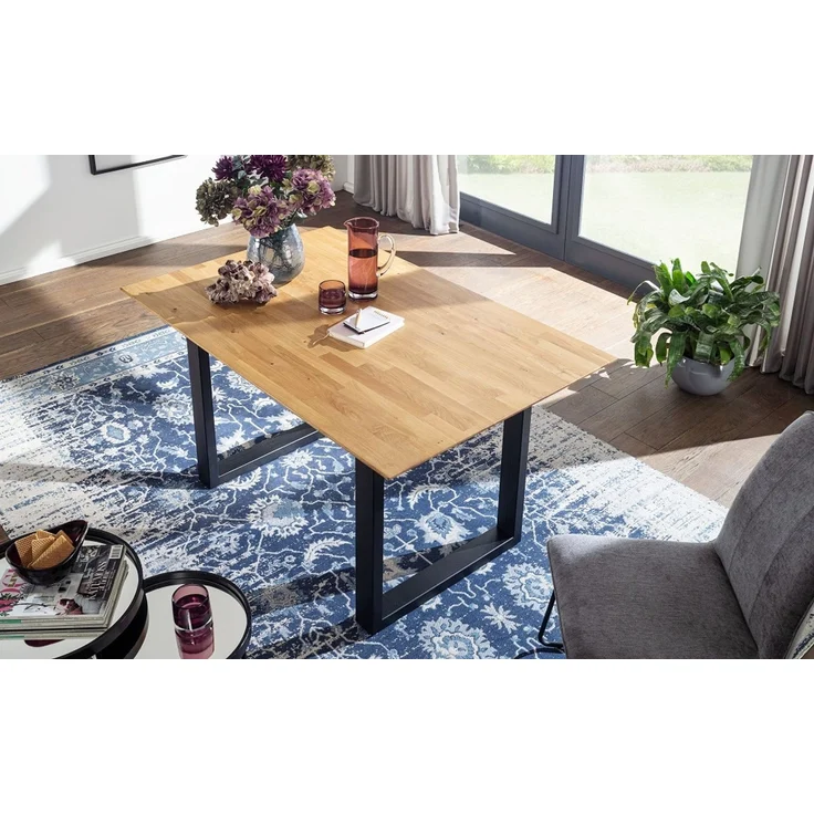 Ausziehtisch 140(190)x90cm "Tirana" Wildeiche & Metall schwarz – Bild 3