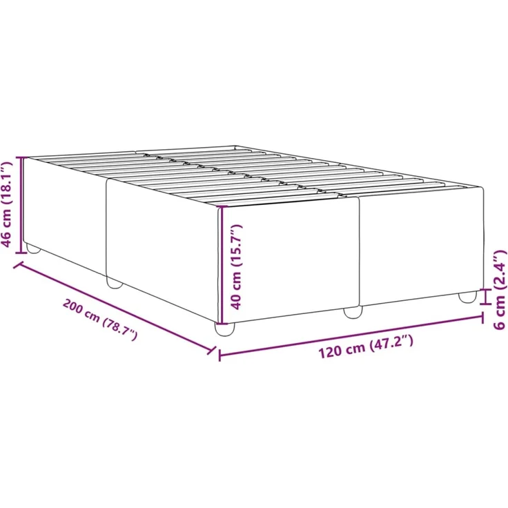 vidaXL Bettgestell ohne Matratze Blau 120x200 cm Stoff 3284728 – Bild 9