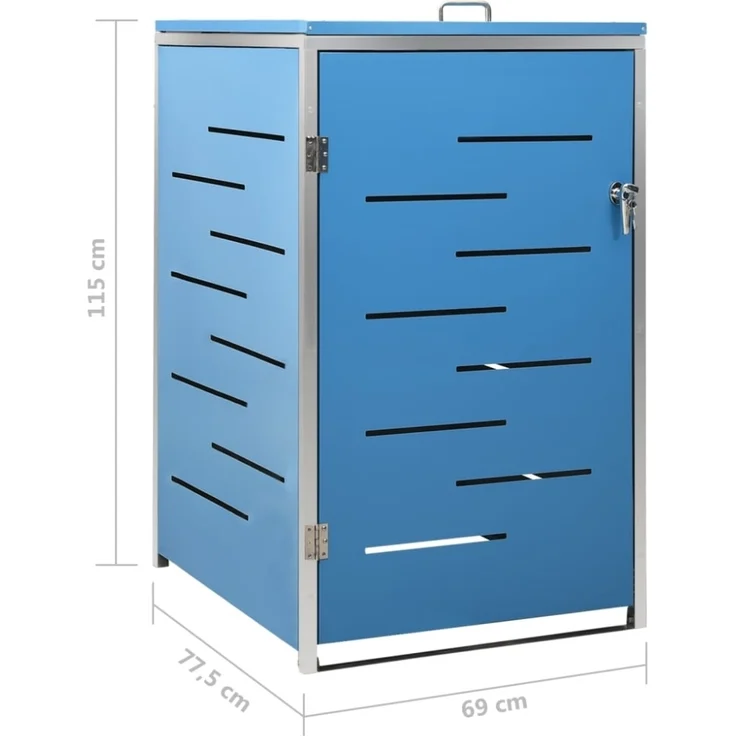 vidaXL Mülltonnenbox für 1 Tonne 69x77,5x112,5 cm Edelstahl 149566 – Bild 5