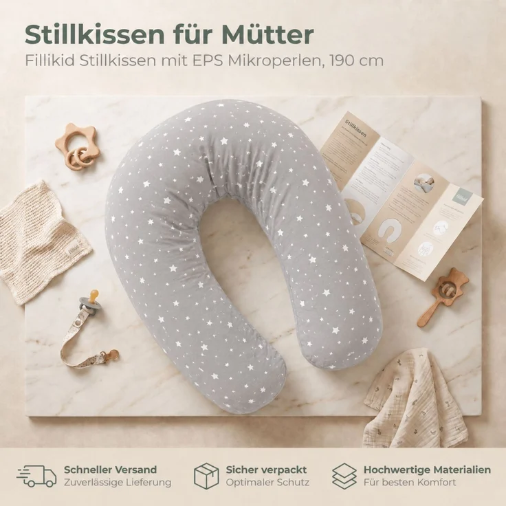 Fillikid Stillkissen Stillkissen EPS Mikroperlen 190 cm Exklusiv – Bild 5