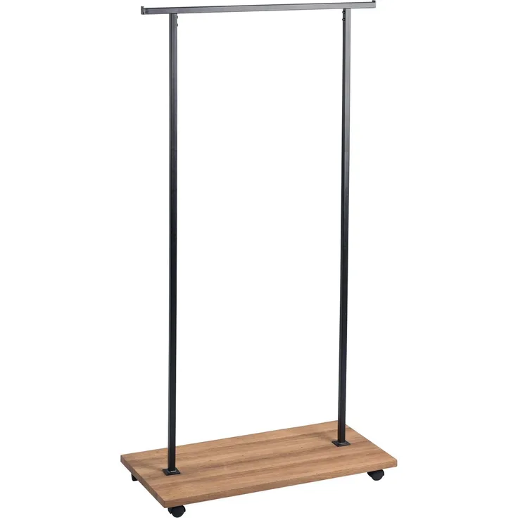 Garderobenständer >Eisenach< in schwarz Eiche braun aus MDF - 80x161x40 (BxHxT)