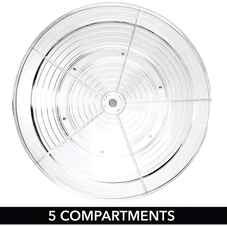 Drehteller Schreibtisch Organizer mit Trennwänden von mDesign Transparent – Bild 4