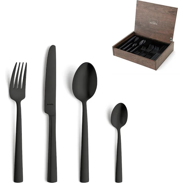 Amefa VENTURA Besteckset 24-teilig PVD schwarz mattiert