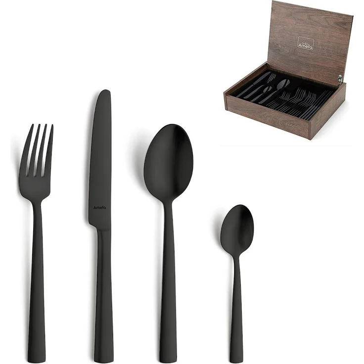 Amefa VENTURA Besteckset 24-teilig PVD schwarz mattiert
