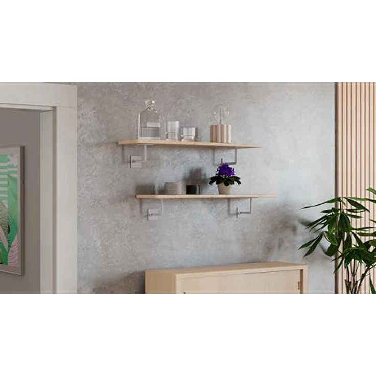Alberts Regalträger, Metall, Weiß, 10x5x10 cm, für Wandregale im Wohnzimmer – Bild 4