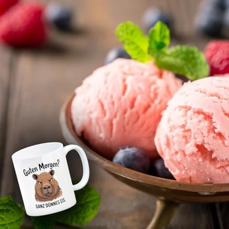 speecheese Tasse Guten Morgen? Capybara Ganz Dünnes Eis Kaffeebecher – Bild 3
