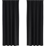 vidaXL Verdunkelungs-Vorhänge mit Ringen 2 pcs Schwarz 245 x 140 cm 4107431