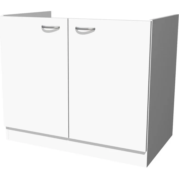 Flex-Well Spülenunterschrank Spülenunterschrank ohne Arbeitsplatte - 100 cm breit - Weiß – Witus