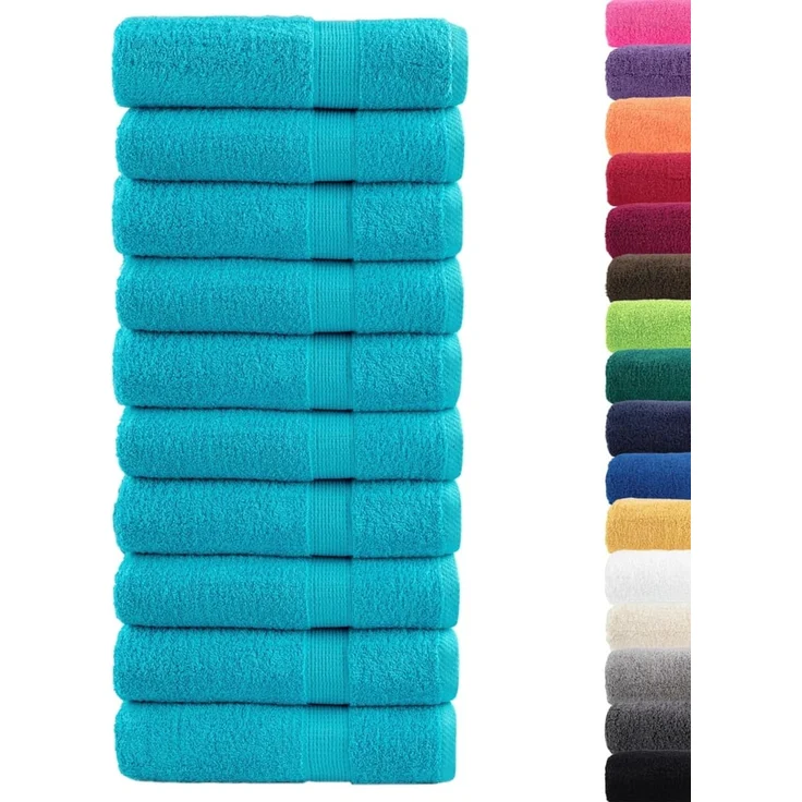 vidaXL 'SOLUND' Premium-Badetücher, 10 Stk., Türkis, 50x100 cm – Bild 2