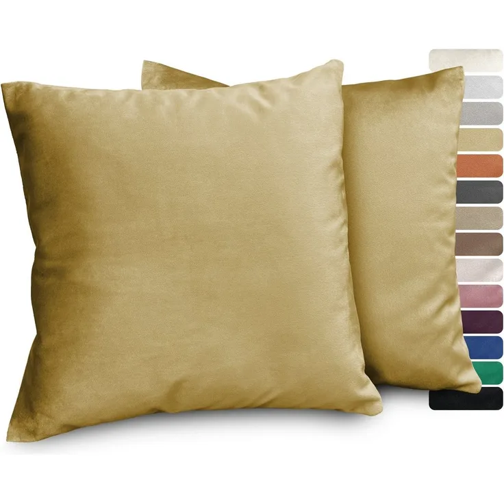 Beautex Kissenhüllen Samt Kissenhüllen 2er Set, Premium Kissenbezug, Sofa- und Dekokissen, (2 Stück)